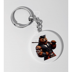 35mm Round Keyring - Kilted Bear - 24