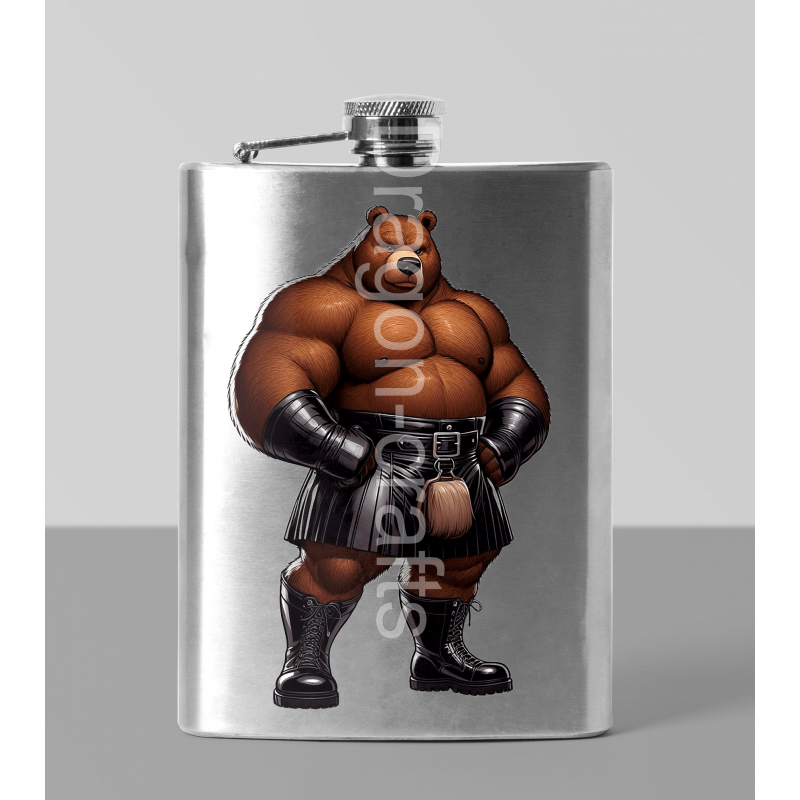 8oz Hip Flask - Kilted Bear - 2 8oz Hip Flask - Kilted Bear - 2