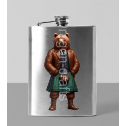 8oz Hip Flask - Kilted Bear - 4