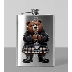 8oz Hip Flask - Kilted Bear - 6