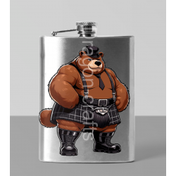 8oz Hip Flask - Kilted Bear - 8