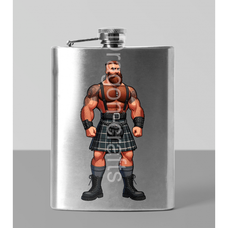 8oz Hip Flask - Kilted Bear - 10 8oz Hip Flask - Kilted Bear - 10