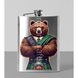 8oz Hip Flask - Kilted Bear - 18