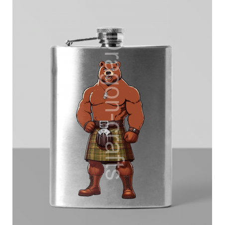 8oz Hip Flask - Kilted Bear - 21