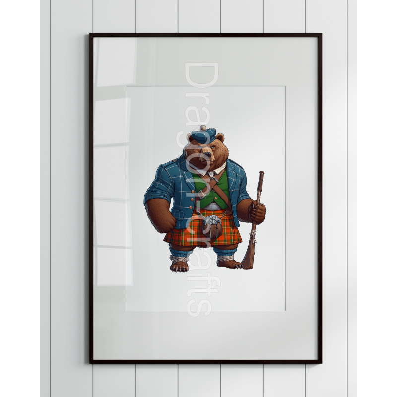 Print of design (option to be framed) - Kilted Bear - 5