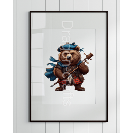 Print of design (option to be framed) - Kilted Bear - 11