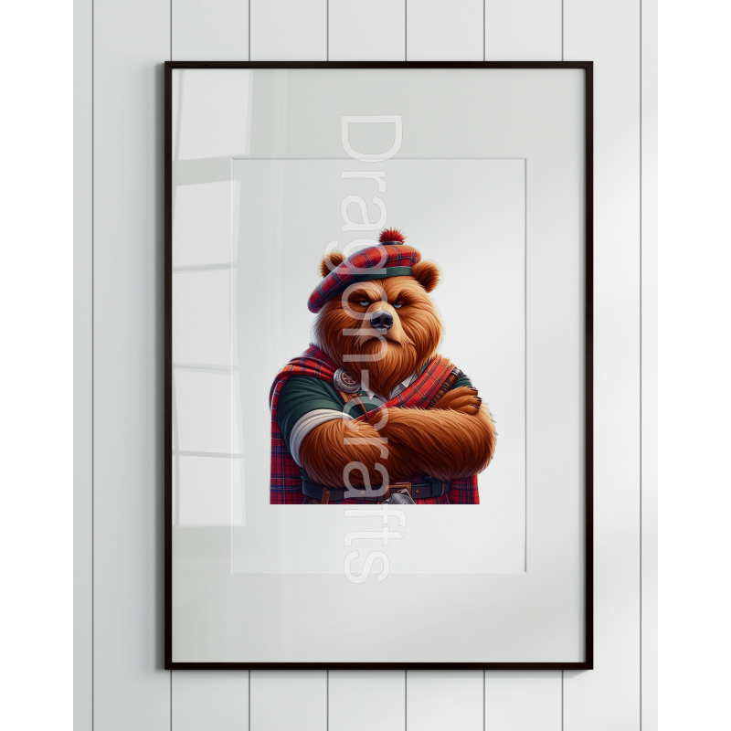 Print of design (option to be framed) - Kilted Bear - 20