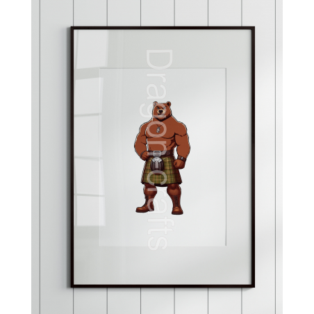 Print of design (option to be framed) - Kilted Bear - 21