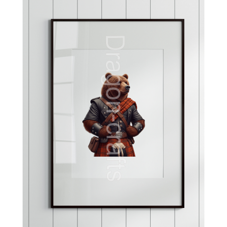 Print of design (option to be framed) - Kilted Bear - 25