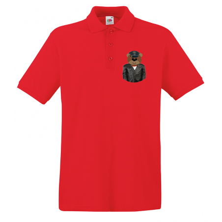 Polo Shirt Adult - leather bear in biker jacket