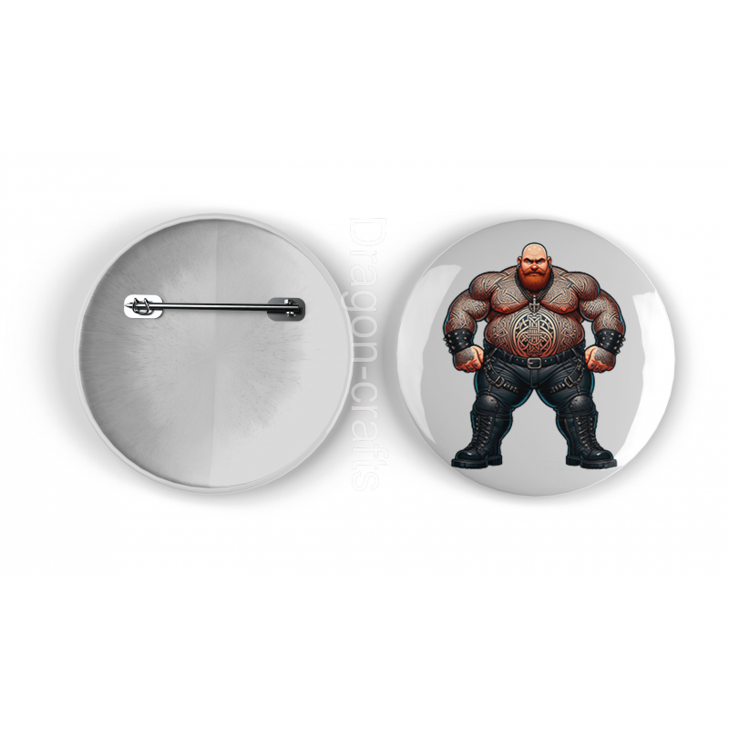 25mm Round Metal Badge - Tattoo Guy - 1