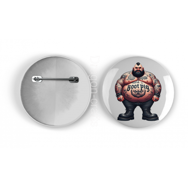 25mm Round Metal Badge - Tattoo Guy - 16