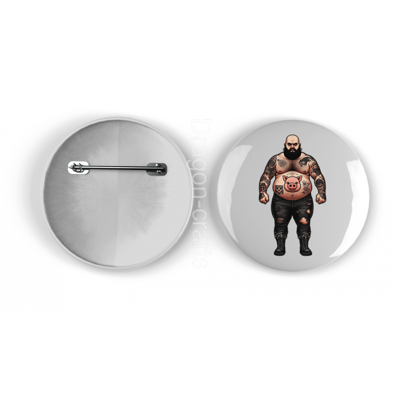 25mm Round Metal Badge - Tattoo Guy - 17 25mm Round Metal Badge - Tattoo Guy - 17