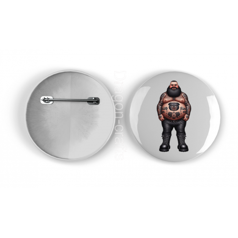 25mm Round Metal Badge - Tattoo Guy - 25 25mm Round Metal Badge - Tattoo Guy - 25