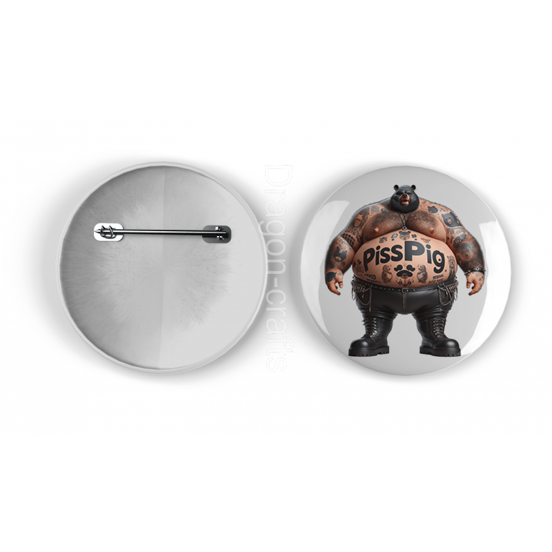 25mm Round Metal Badge - Tattoo Guy - 35 25mm Round Metal Badge - Tattoo Guy - 35