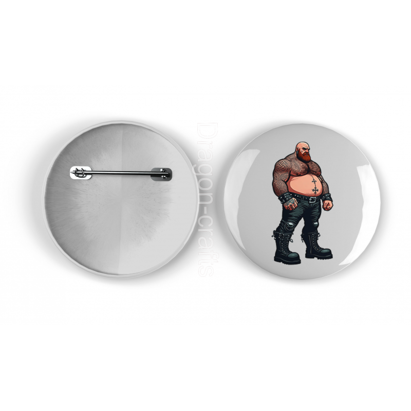 25mm Round Metal Badge - Tattoo Guy - 40