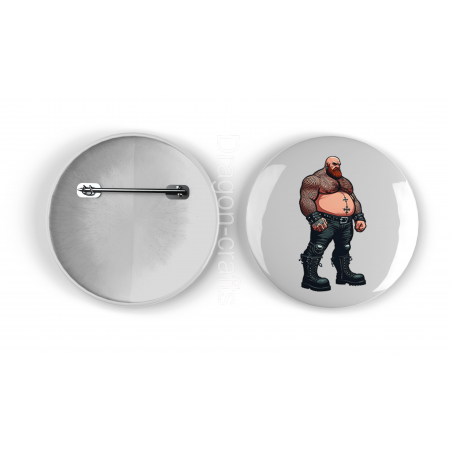 25mm Round Metal Badge - Tattoo Guy - 40