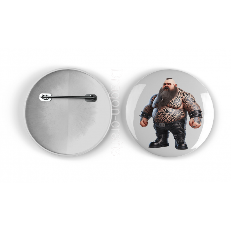 25mm Round Metal Badge - Tattoo Guy - 46