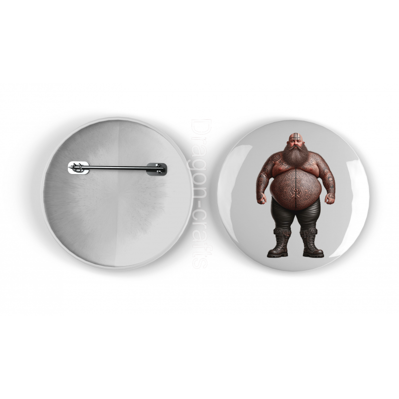25mm Round Metal Badge - Tattoo Guy - 53