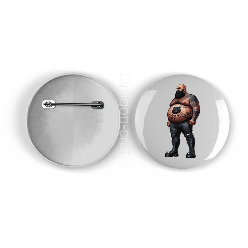 25mm Round Metal Badge - Tattoo Guy - 54