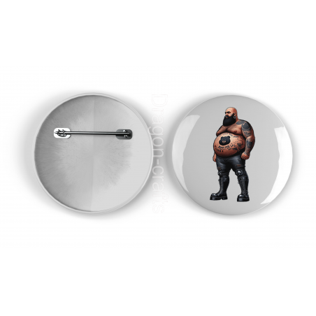 25mm Round Metal Badge - Tattoo Guy - 54