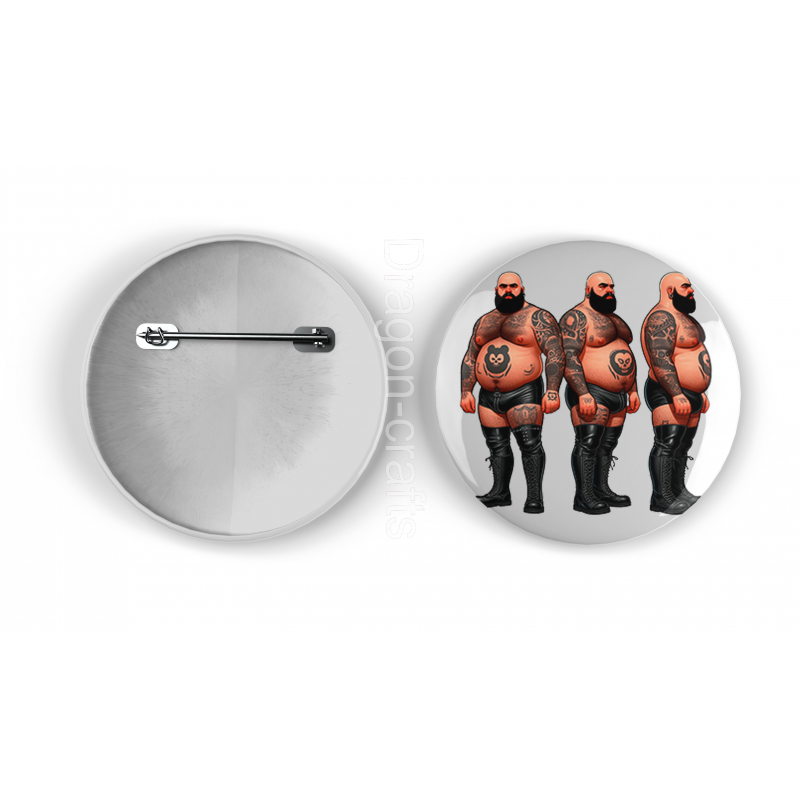 25mm Round Metal Badge - Tattoo Guy - 55