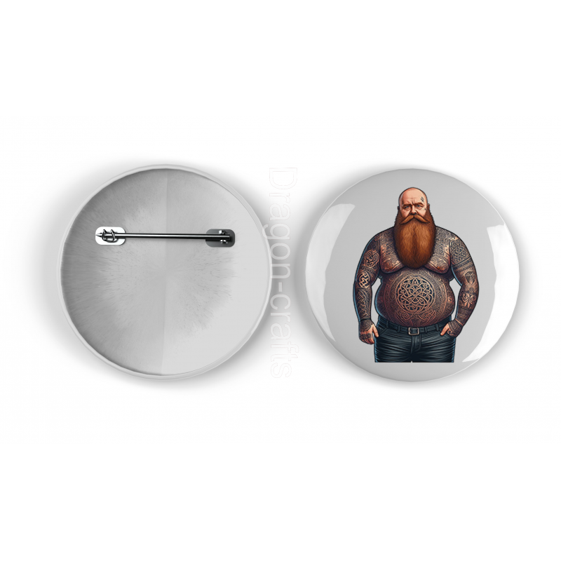 25mm Round Metal Badge - Tattoo Guy - 6