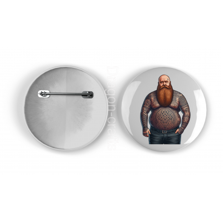 25mm Round Metal Badge - Tattoo Guy - 6