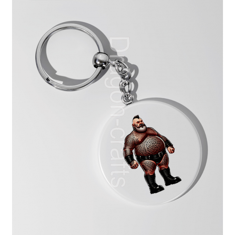 35mm Round Keyring - Tattoo Guy - 15