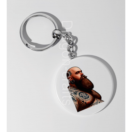 35mm Round Keyring - Tattoo Guy - 21