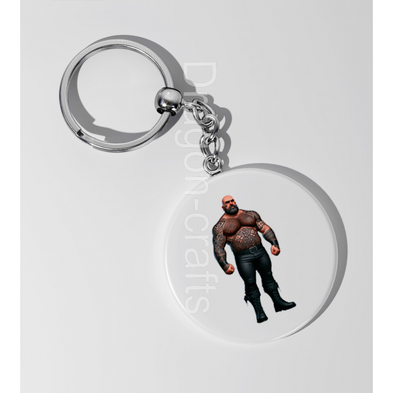 35mm Round Keyring - Tattoo Guy - 3
