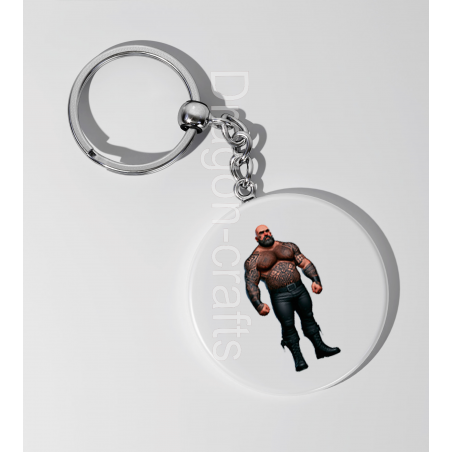 35mm Round Keyring - Tattoo Guy - 3