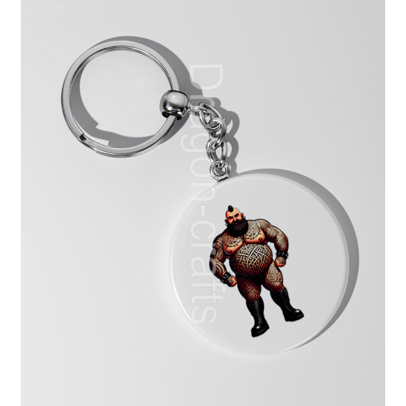 35mm Round Keyring - Tattoo Guy - 34