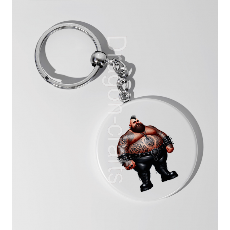 35mm Round Keyring - Tattoo Guy - 36