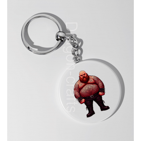 35mm Round Keyring - Tattoo Guy - 4