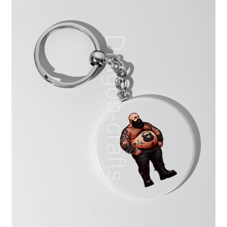 35mm Round Keyring - Tattoo Guy - 51