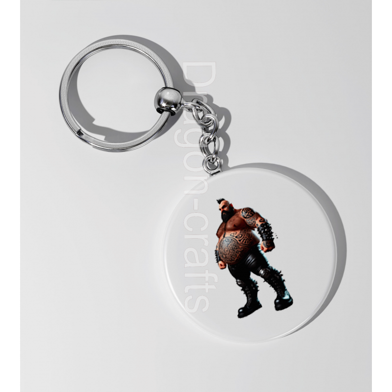 35mm Round Keyring - Tattoo Guy - 58