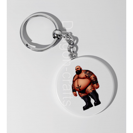 35mm Round Keyring - Tattoo Guy - 8