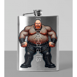 8oz Hip Flask - Tattoo Guy - 1