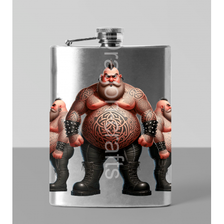 8oz Hip Flask - Tattoo Guy - 10