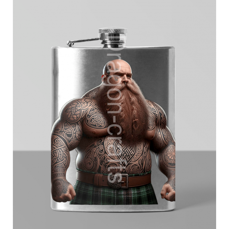 8oz Hip Flask - Tattoo Guy - 11