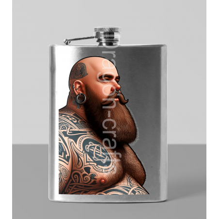 8oz Hip Flask - Tattoo Guy - 21