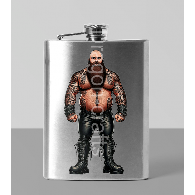 8oz Hip Flask - Tattoo Guy - 22