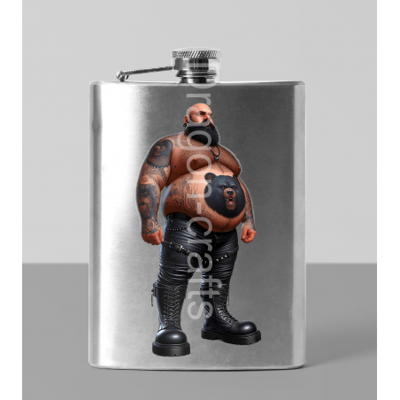 8oz Hip Flask - Tattoo Guy - 27