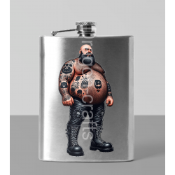 8oz Hip Flask - Tattoo Guy - 32