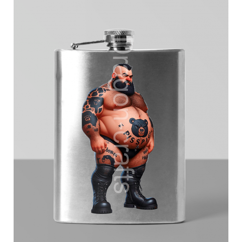 8oz Hip Flask - Tattoo Guy - 33