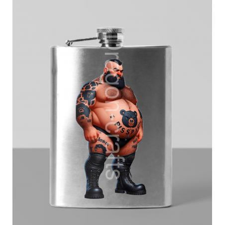 8oz Hip Flask - Tattoo Guy - 33