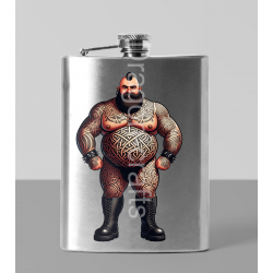 8oz Hip Flask - Tattoo Guy - 34