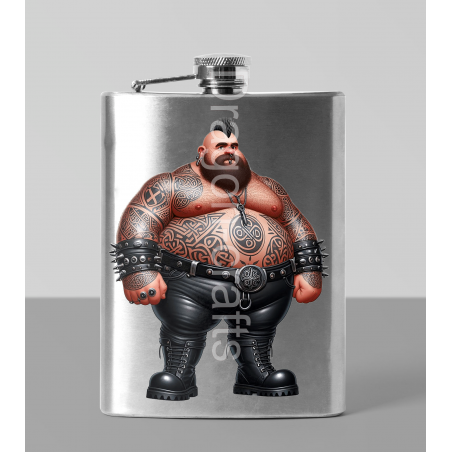 8oz Hip Flask - Tattoo Guy - 36