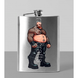 8oz Hip Flask - Tattoo Guy - 40